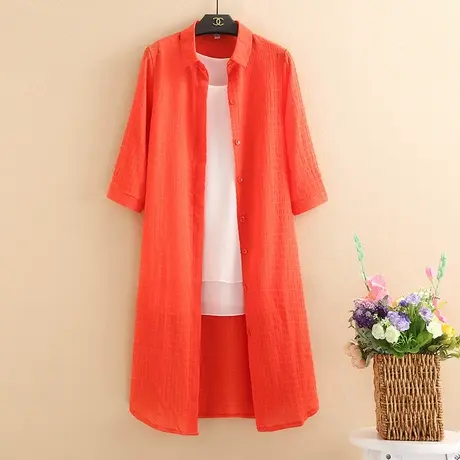 雪纺防晒衣女夏季薄款2022新款妈妈装外套披肩中长款大码外搭开衫图片