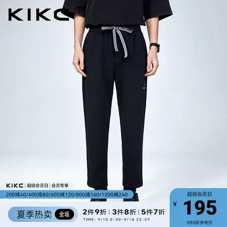 kikc休闲裤男2023春夏新款商场同款字母刺绣束脚卷边休闲运动长裤商品大图