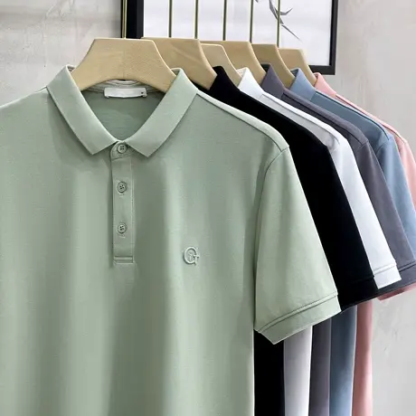 新款polo衫男潮牌ins时尚商务休闲刺绣翻领t恤上衣服男士短袖夏季商品大图