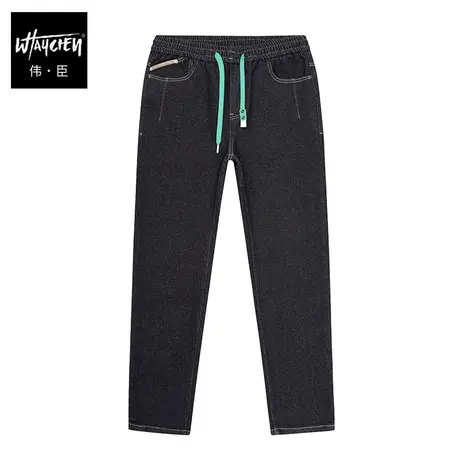 伟臣2022秋冬装大码男装牛仔裤胖子加肥加大宽松弹力直筒牛仔长裤商品大图