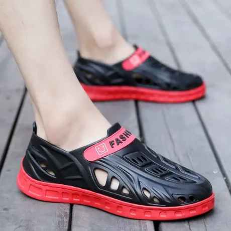 防水雨鞋男洗车工作鞋户外速干溯溪鞋涉水鞋防滑沙滩洞洞鞋凉鞋男商品大图