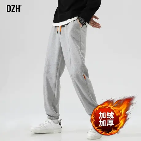 男士灰色加绒运动裤男冬季束脚裤子休闲裤长裤男款加厚卫裤加绒裤图片