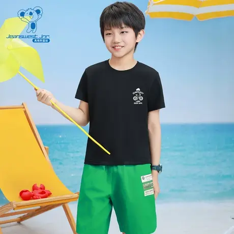 NZ真维斯童装2025夏季新款男童舒适透气圆领短袖T恤儿童印花T恤图片