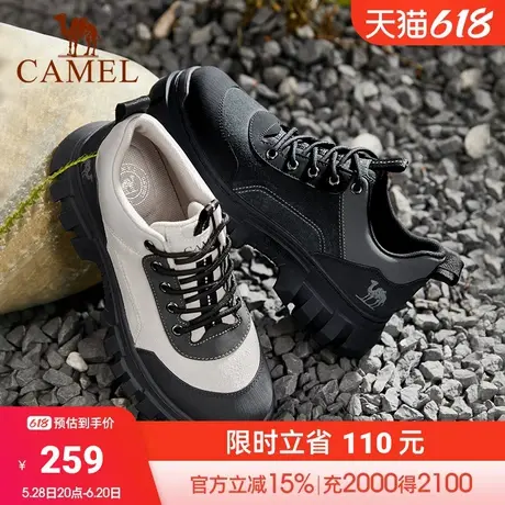 骆驼2024秋季新款男鞋时尚拼接低帮工装鞋男复古大头休闲皮鞋男商品大图