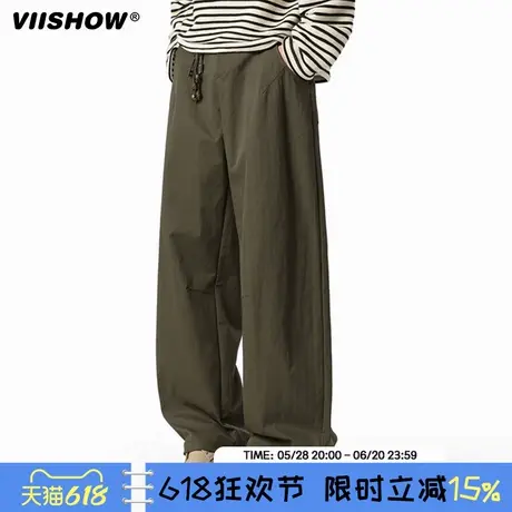 VIISHOWcityboy休闲裤男2025痞帅新款宽松复古压褶设计感直筒裤子商品大图