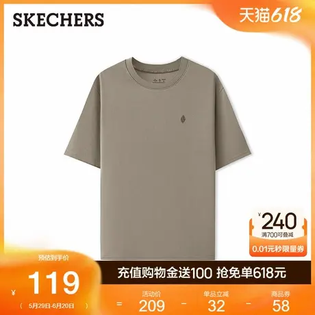 Skechers斯凯奇男款圆领T恤衫2025夏季新款透气速干短袖舒适休闲商品大图