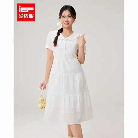 IEF/爱依服大码女装连衣裙2024夏季新款微胖法式淑女气质连衣中裙图片
