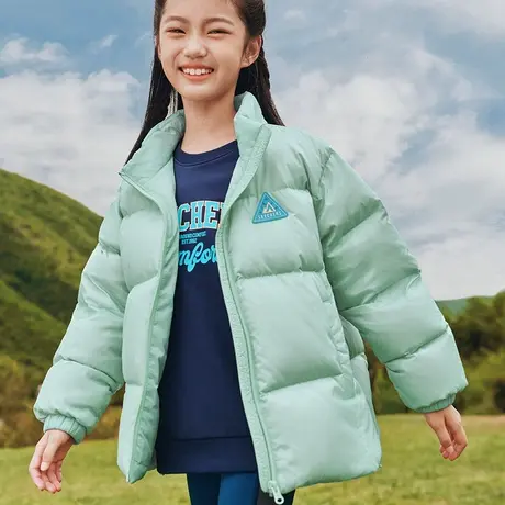 斯凯奇女休闲保暖羽绒服2023秋冬新款中大童梭织短款外套L423G116商品大图