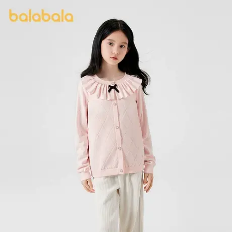 巴拉巴拉balaone童装儿童毛衣女童2025秋季新款毛衫中大童荷叶边图片