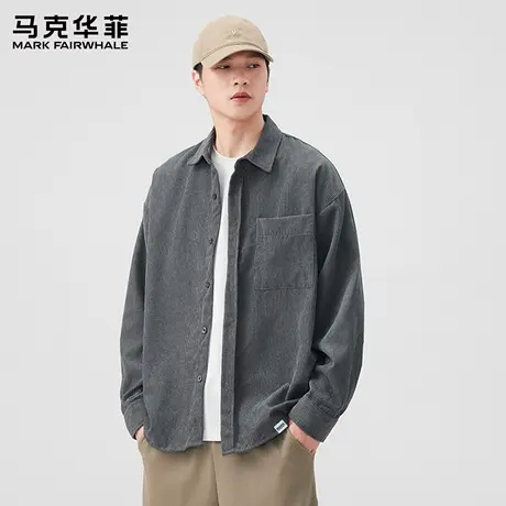 马克华菲灯芯绒衬衫男春秋款2025新款美式复古风男生休闲衬衣外套图片