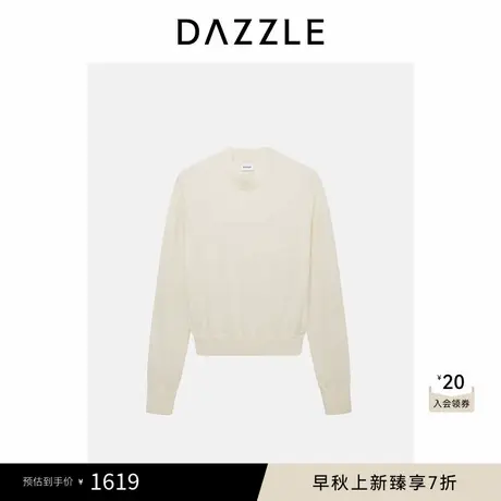DAZZLE 地素毛衣冬季白色羊毛羊绒混纺中高领套头小上衣针织衫图片