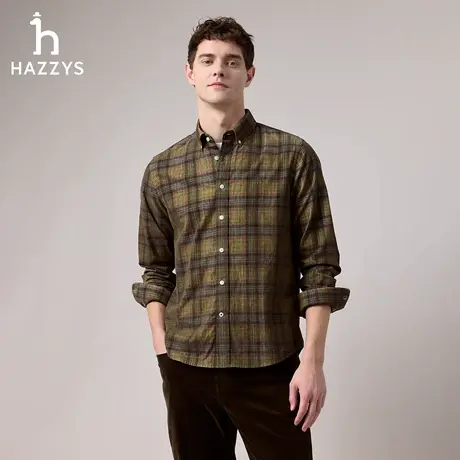 【商场同款】HAZZYS哈吉斯2025秋季新品男装休闲长袖通勤衬衫上衣图片