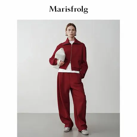 【蛋型裤】Marisfrolg玛丝菲尔冬琉璃红休闲茧型卫裤商品大图