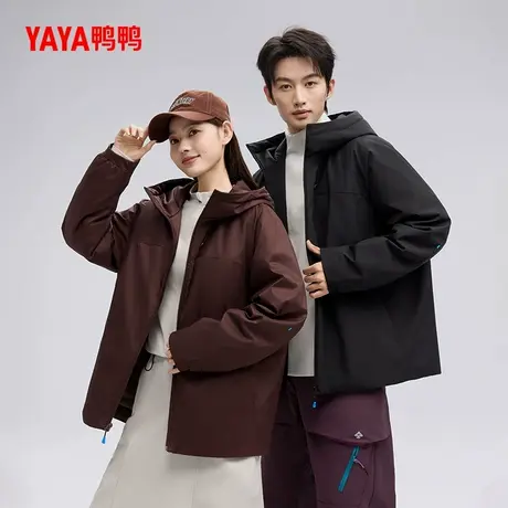 鸭鸭羽绒服女2025春季新款休闲短款时尚百搭保暖连帽外套夹克潮商品大图