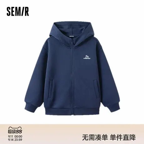 森马儿童25秋季男中童连帽卫衣外套宽松百搭休闲上衣印花时尚刺绣商品大图