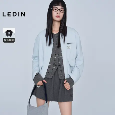 【商场同款】乐町学院风翻领外套女冬新款休闲工装夹克C2BBF4251图片