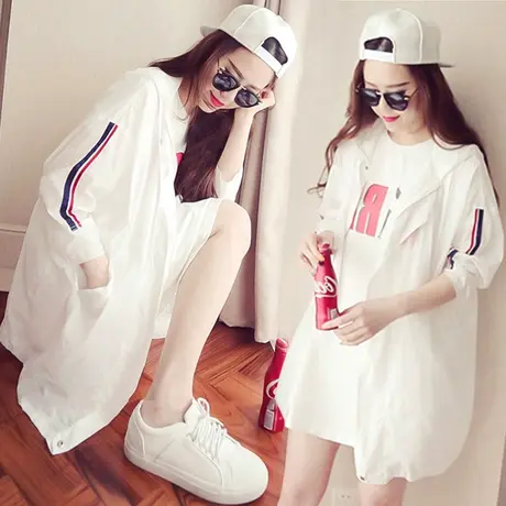 2023新款韩版百搭宽松bf学生夏季防晒衣女中长款外套薄款防晒服潮图片