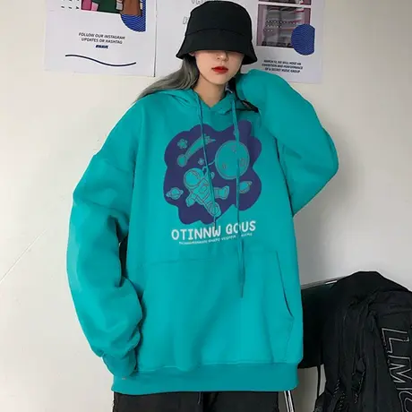 waitmore超火卫衣女日系冬季宽松韩版bf慵懒风加绒加厚外套潮ins商品大图