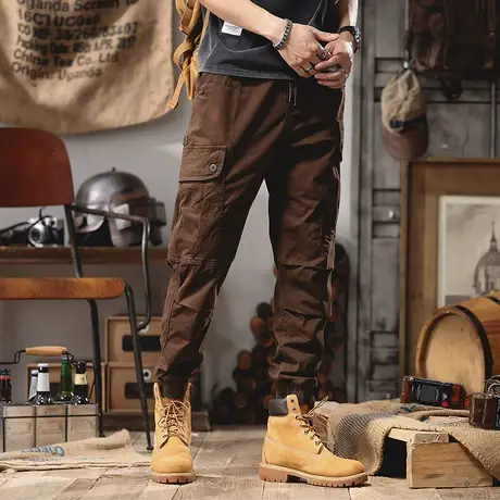 Modi Nick/摩帝尼克潮流百搭男士工装裤男宽松直筒纯棉休闲裤户外商品大图