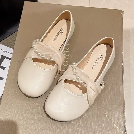 仙女鞋温柔单鞋女夏款2023新款平底百搭配裙子晚晚鞋一脚蹬豆豆鞋商品大图