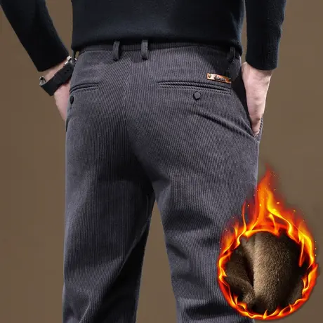 2024新款加绒保暖商务西裤冬季男士加厚抗寒休闲长裤子秋冬款男裤商品大图