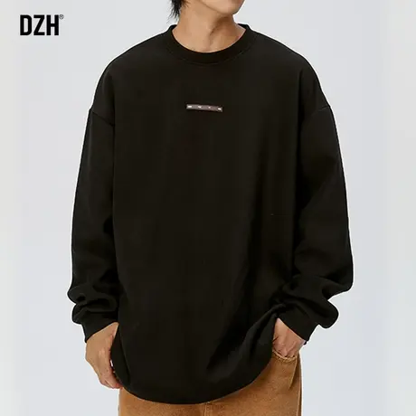 男士德绒打底衫男春秋内搭上衣2024新款圆领卫衣男装情侣长袖T恤图片