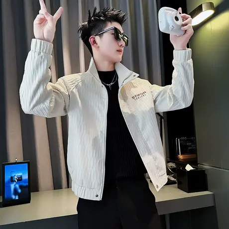 2024年新款肌理感潮牌潮流时尚休闲设计感夹克潮流字母上衣外套商品大图