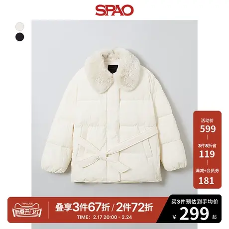 SPAO韩国同款春季新款女士休闲纯色翻领外套SPJPD4VW18图片