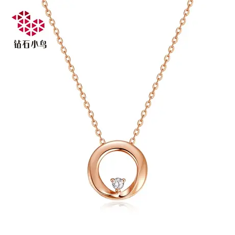 钻石小鸟18K金钻石项链女-CLASSIC系列圆环-锁骨链-NH375图片