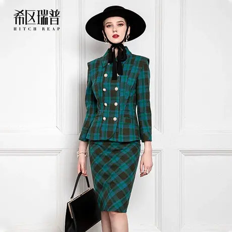 希区瑞普高端名媛小香风西装职业装套装女秋冬时尚气质正装套装裙商品大图