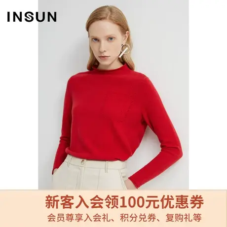 恩裳商场同款冬季时尚简约大气修身山羊绒毛针织衫女图片