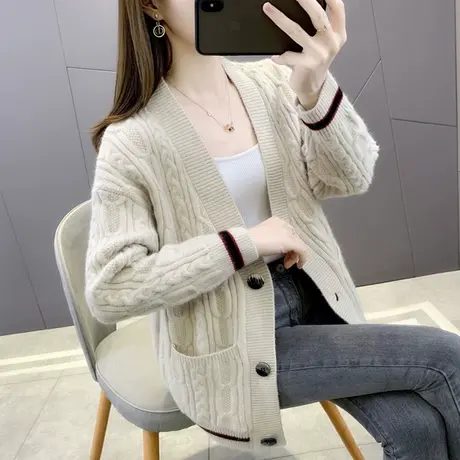 开衫毛衣外套女2023年早春新款外套女今年流行的针织衫开衫早秋款图片