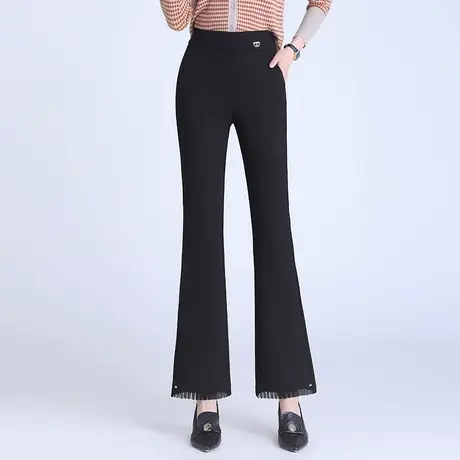 坠感通勤喇叭裤女秋季2023新款高腰显瘦气质长裤休闲微喇西装裤子图片