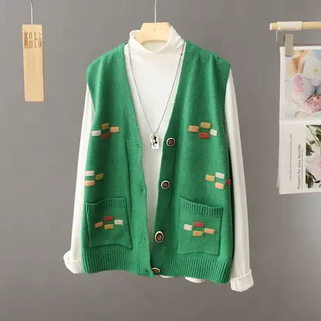 针织马甲背心女秋季新款文艺复古独特别致设计感上衣毛衣马夹开衫图片