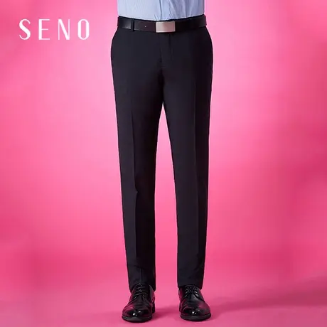 秋季西裤男藏青色西服裤子商务长裤青年修身清凉纤维弹力男士西裤图片