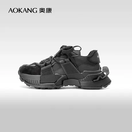 奥康女鞋 春季新款休闲时尚厚底舒适系带运动老爹鞋机车潮酷街头图片