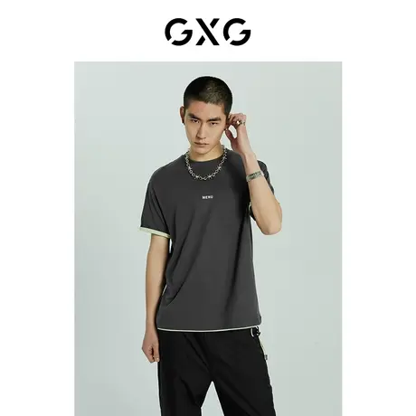 【新款】GXG男装 夏季休闲时尚印花青年T恤10C144005D商品大图