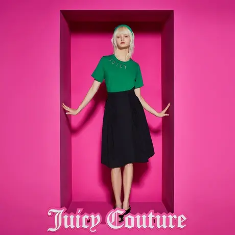 Juicy Couture橘滋2023新款山涧碧潭镂空刺绣女T恤商品大图