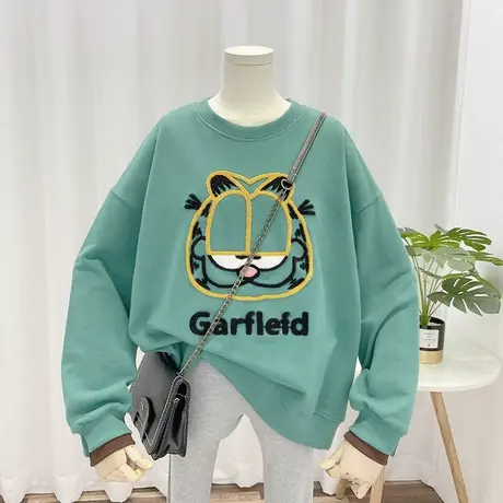 超火cec卫衣女春秋薄款2022新款韩版ins潮刺绣百搭宽松显瘦上衣服商品大图