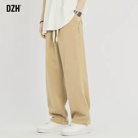 男士卡其色美式工装裤男宽松直筒秋季男裤2023新款束脚裤子休闲裤商品大图