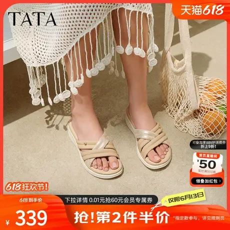 TATA他她休闲外穿拖鞋女舒适运动沙滩凉拖鞋2025夏季新款7AP06BT5商品大图