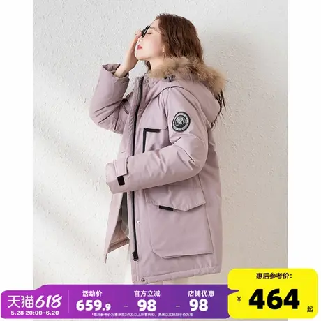 唐狮2024冬季新款情侣羽绒服一手长加厚外套青少年潮流派克服保暖商品大图