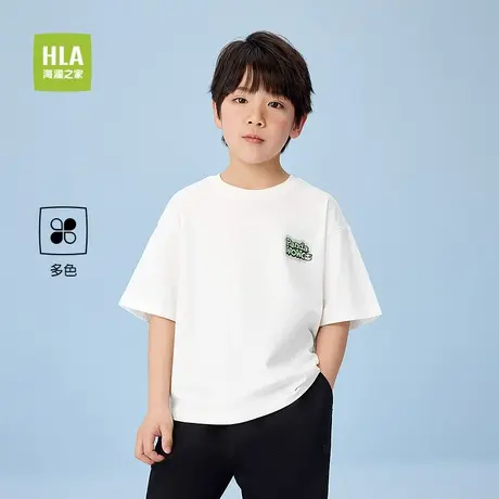 HLA/海澜之家panda wowo熊猫短袖T恤25春夏新款防蚊透气男女童装商品大图