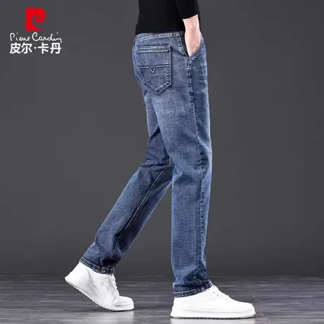 皮尔卡丹2025新款男士牛仔裤夏季薄修身直筒高端水洗休闲长裤子男图片
