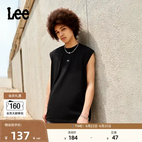 Lee25春夏新品舒适版圆领贴布Logo设计男无袖T恤休闲LMT0099154LE商品大图