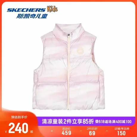 Skechers斯凯奇童装儿童保暖舒适外套冬季新款女童梭织羽绒背心商品大图