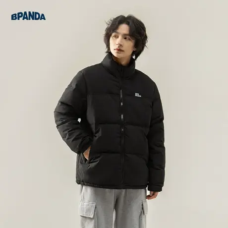 熊猫本 冬季羽绒服男白鸭绒刺绣立领保暖面包服防泼水工装外套男商品大图
