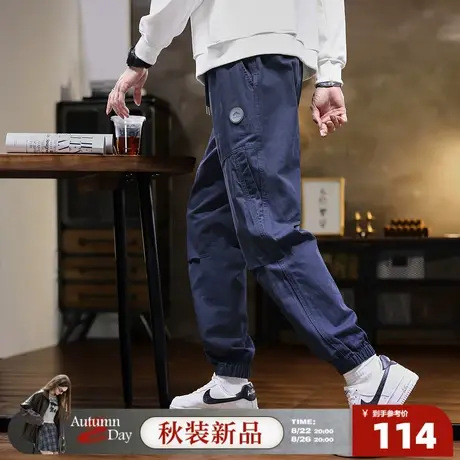 8.22/20点 上新唐狮2025新款秋休闲长裤男款梭织束脚ootd穿搭裤子商品大图