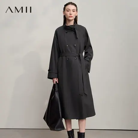 Amii【极简风风衣】25秋经典极简风时尚干练风衣外套女高级感风衣商品大图