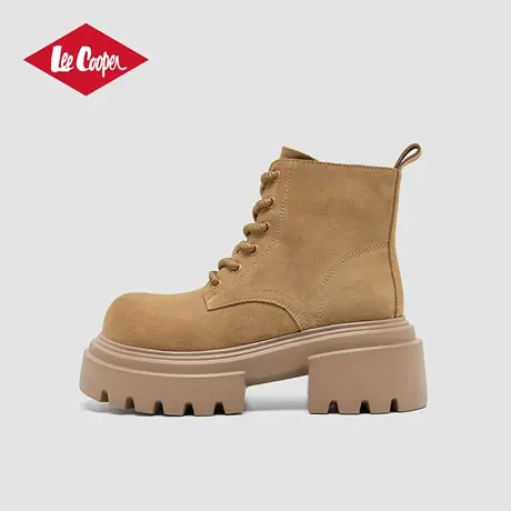 Lee Cooper2025新款马丁靴女款秋季复古真皮绒面靴子户外休闲女鞋商品大图